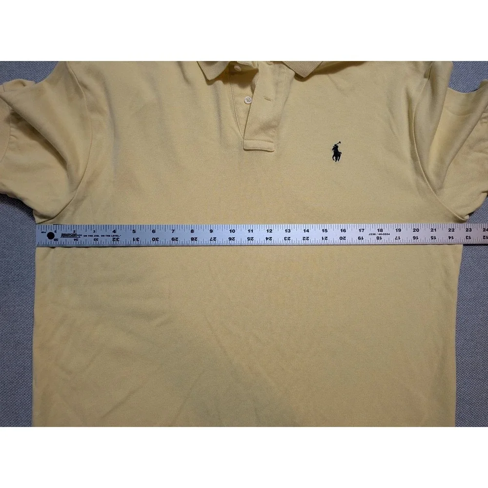 Polo Ralph Lauren Men's Polo Shirt Yellow Size L 100% Cotton Pony